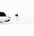 white electric car with a charging station vector image