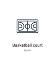 basketball court outline icon thin line black vector image