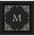 floral and geometric monogram frame vector image