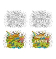 happy easter doodle vector image