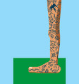 many tattoo legs vector image vector image