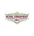 vintage border frame royal crown badge vector image vector image