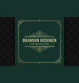 vintage logo elegant flourishes line art graceful vector image