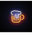 beer neon in retro style on light background vector image vector image