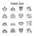 forest lake river park landscape icon set in thin vector image vector image