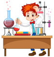 researcher experiment in laboratory vector image