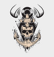 skull and sailor anchor vector image vector image