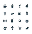 cafe icons set vector image vector image