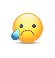 disappointed emoji face crying cartoon smiley sad vector image