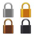 metal lock 3d realistic security safeguard vector image vector image