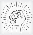 sketch raised power fist clenched doodle hand vector image