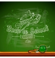 back to school chalk-writing on blackboard vector image vector image