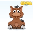 cute cartoon horse vector image vector image