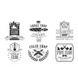 set logos for smoking and hookah club vector image
