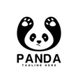 creative panda logo negative space design vector image vector image