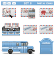 postal icons set 8 vector image vector image