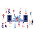 dancing people dj disco party dance women men vector image vector image