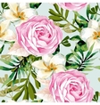 watercolor seamless roses pattern vector image