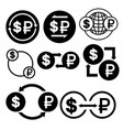 black and white money convert icon from dollar vector image
