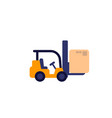 forklift truck with box icon vector image