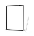realistic tablet with stylus pen mockup vector image