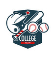 rugby football sport college team badge vector image