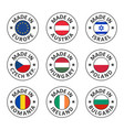 icon set made in austria poland israel vector image vector image