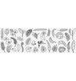 natural leaves pattern doodle set vector image