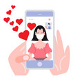 online call love message and valentines day vector image vector image