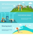 tourism travelling horizontal flat banners set vector image vector image