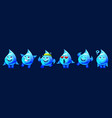 water drop cartoon mascot character happy face vector image vector image