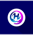 hospital logo with letter h concept vector image vector image
