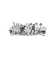 pirates fight with swords against the backdrop vector image vector image