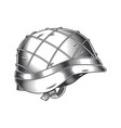 soldier helmet line art vintage tattoo or print vector image vector image