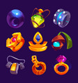 fantasy medieval gold ring ui game icon vector image