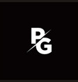 pg logo letter monogram slash with modern vector image