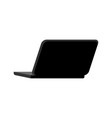 open black laptop back isolated notebook pc vector image