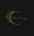 floral golden frame design luxury vector image
