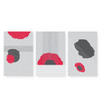 abstract red grey shape and hand drawn scribbles vector image