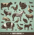 farm animals vector image vector image