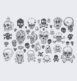 pirate skull emblem with crossed bones vector image vector image