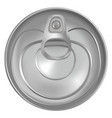 realistic canned cap aluminum tin can top view vector image