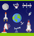 space exploration flat set vector image