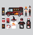 restaurant cafe design set street halloween food vector image vector image