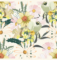 seamless pattern with flowers narcissus vector image vector image