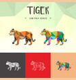 tiger chinese zodiac animals low poly logo icon vector image