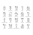 cocktail icon set 2 alcoholic mixed drink vector image