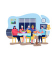 family dinner cartoon flat vector image