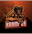 krampus esport mascot logo design vector image