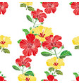seamless pattern of painted flowers fabric vector image